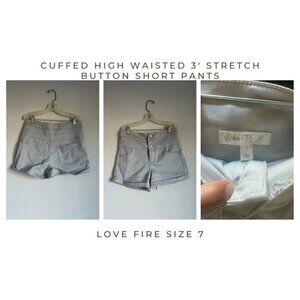 Love Fire Cuffed High Waisted Shorts​​